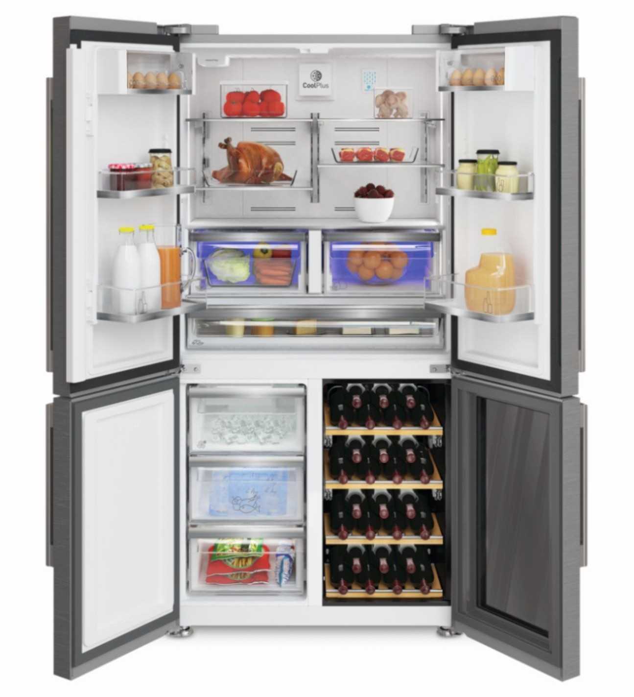 Side-by-Side-Kühlschrank von Grundig mit Weinkühler und ...
