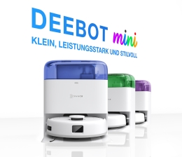 Haushaltsgeräte Kompakter Reinigungsroboter von Ecovacs: Deebot mini in drei Farben - News, Bild 1