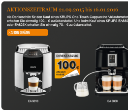 Haushaltsgeräte Krups mit Cashback-Aktion: Bis zu 100 Euro zurück bei Kauf eines Vollautomaten, Bild 1 Haushaltsgeräte Krups mit Cashback-Aktion: Bis zu 100 Euro zurück bei Kauf eines Vollautomaten - News, Bild 1