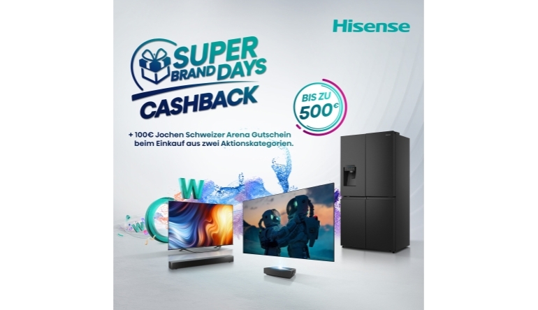 Marke: Hisense mit bis zu 500 Euro Cashback bei Kauf von Hausgeräten, Bild 1 Haushaltsgroßgeräte Hisense mit bis zu 500 Euro Cashback bei Kauf von Hausgeräten - News, Bild 1