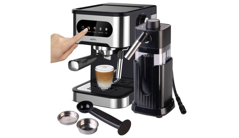 Marke: Pearl Espresso-Siebträgermaschine mit Milchaufschäumer und Milchtank , Bild 1 Haushaltsgeräte Espresso-Siebträgermaschine mit Milchaufschäumer und Milchtank - News, Bild 1