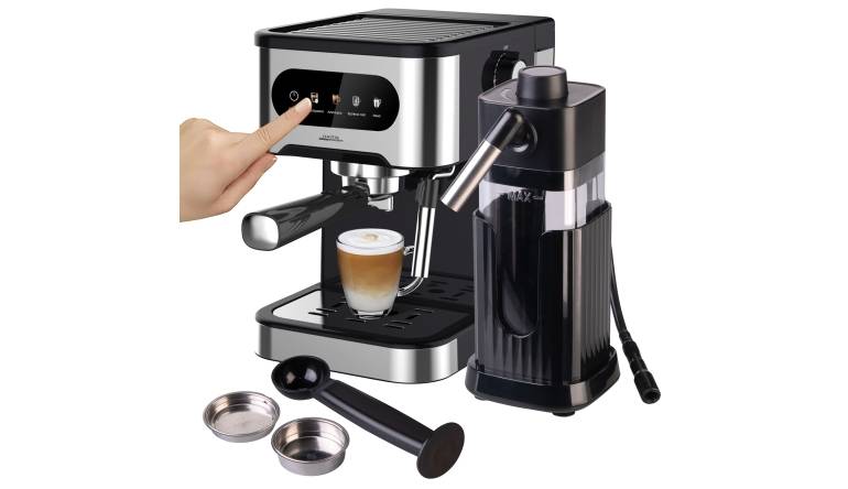 Marke: Pearl Espresso-Siebträgermaschine mit Milchaufschäumer und Milchtank, Bild 1 Haushaltsgeräte Espresso-Siebträgermaschine mit Milchaufschäumer und Milchtank - News, Bild 1