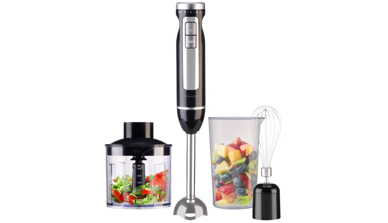Marke: Rosenstein und Söhne 4in1-Stabmixer mit Pürierstab, Schneebesen, Zerkleinerer und Mixbecher, Bild 1 Haushaltsgeräte 4in1-Stabmixer mit Pürierstab, Schneebesen, Zerkleinerer und Mixbecher - News, Bild 1