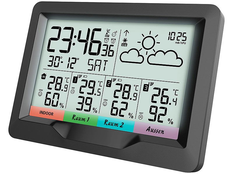Funk-Wetterstation mit 3 Funksensoren: infactory Funk-Wetterstation FWS-400, Bild 2 Sonstiges Haustechnik infactory Funk-Wetterstation FWS-400 im Test, Bild 2