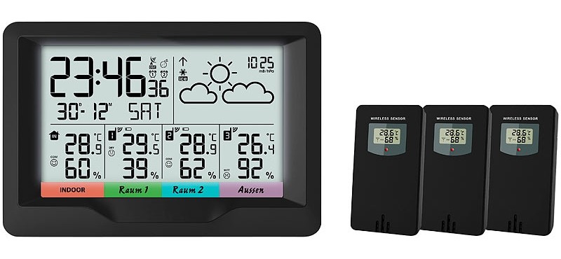 Funk-Wetterstation mit 3 Funksensoren: infactory Funk-Wetterstation FWS-400, Bild 3 Sonstiges Haustechnik infactory Funk-Wetterstation FWS-400 im Test, Bild 3