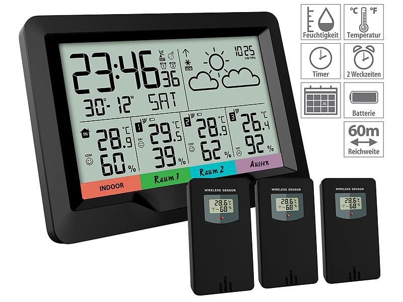 Funk-Wetterstation mit 3 Funksensoren: infactory Funk-Wetterstation FWS-400, Bild 6 Sonstiges Haustechnik infactory Funk-Wetterstation FWS-400 im Test, Bild 6