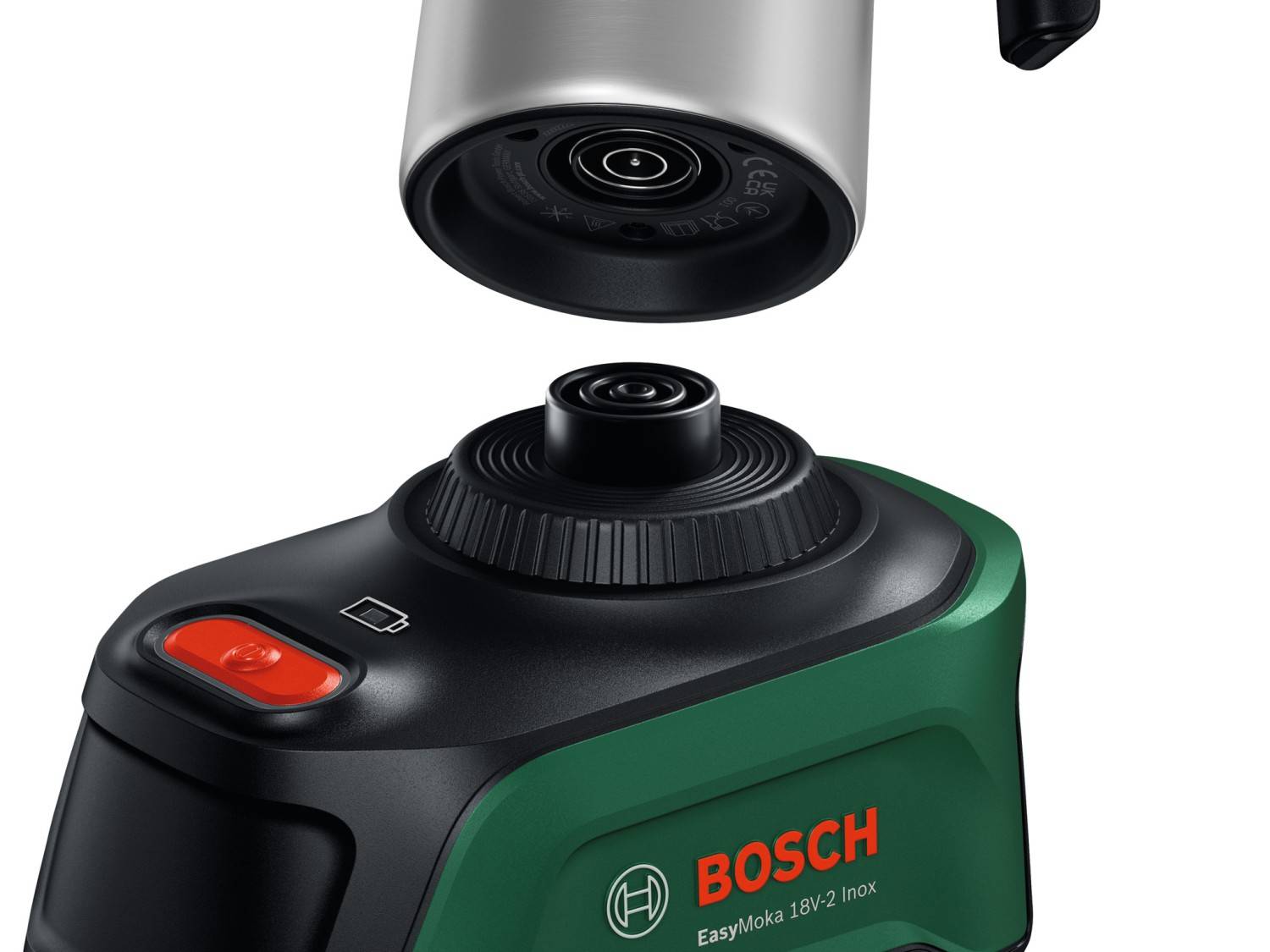 Bosch EasyMoka: Mobiler Kaffeegenuss: Bosch EasyMoka 18V-2 Inox – Edelstahl-Mokka-Kanne, Bild 4 Espressomaschine Bosch EasyMoka 18V-2 Inox – Edelstahl-Mokka-Kanne im Test, Bild 4