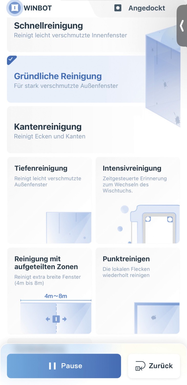 Fensterreinigung auf neuem Level: Ecovacs WINBOT W30 OMNI, Bild 6 Fensterreiniger Ecovacs WINBOT W30 OMNI im Test, Bild 6