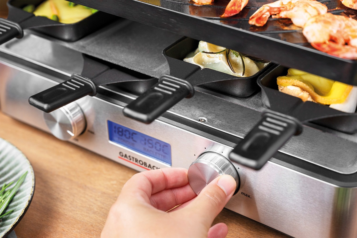 Doppelter Genuss: gastroback Design Raclette- Fondue Advanced Plus, Bild 5 Raclette-Grill gastroback Design Raclette- Fondue Advanced Plus im Test, Bild 5