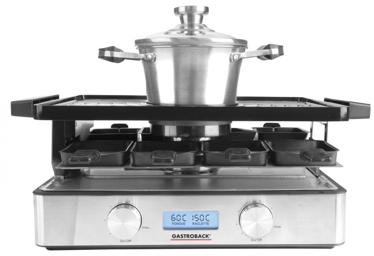 Doppelter Genuss: gastroback Design Raclette- Fondue Advanced Plus, Bild 6 Raclette-Grill gastroback Design Raclette- Fondue Advanced Plus im Test, Bild 6