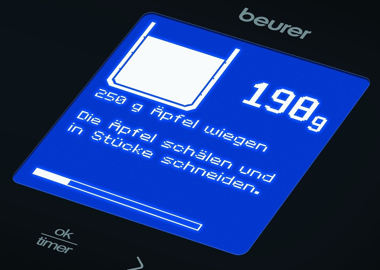 Kochen und backen mit Bluetooth und Smartphone: Beurer-Waage ist ein raffinierter Helfer: Beurer KS 800, Bild 2 Küchenwaage Beurer KS 800 im Test, Bild 2