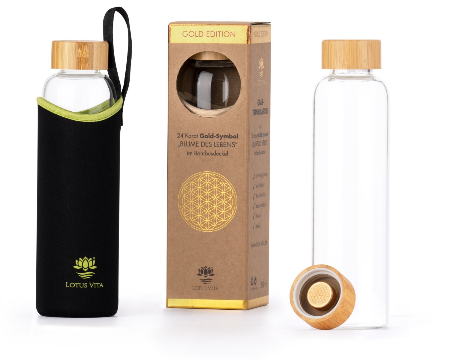 Sonstige Haushaltshilfe Lotus Vita Trinkflaschen aus Glas im Test, Bild 5