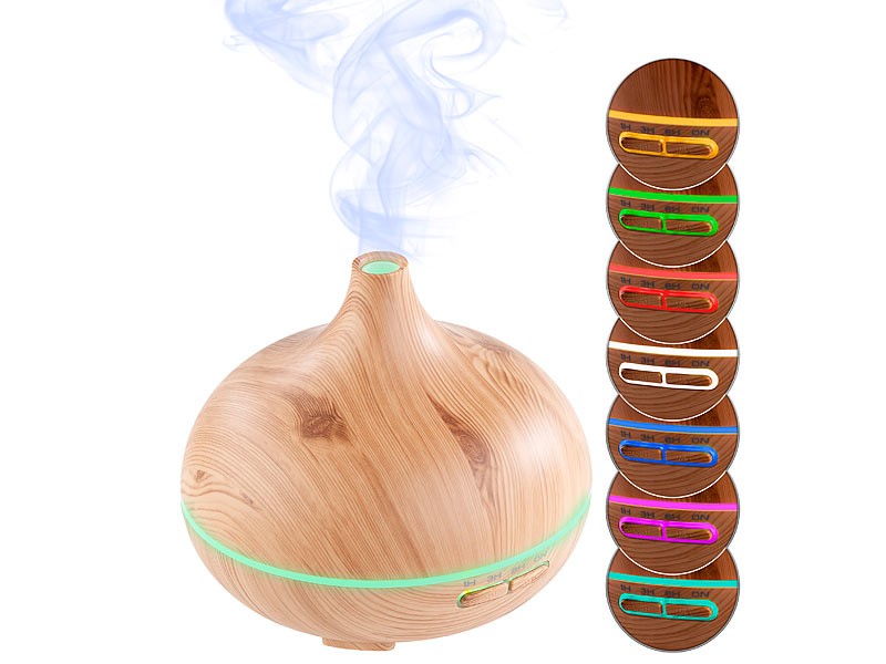 Spa-Oase für zu Hause: Carlo Milano Aroma-Diffusor und Luftbefeuchter mit LED-Farbwechsler, Bild 2 Luftbehandlung Carlo Milano Aroma-Diffusor und Luftbefeuchter mit LED-Farbwechsler im Test, Bild 2
