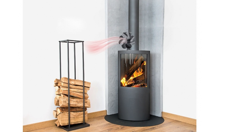 Gemütliche Wärme: Carlo Milano Stromloser Kaminofen-Ventilator, Bild 1 Luftbehandlung Carlo Milano Stromloser Kaminofen-Ventilator im Test, Bild 1