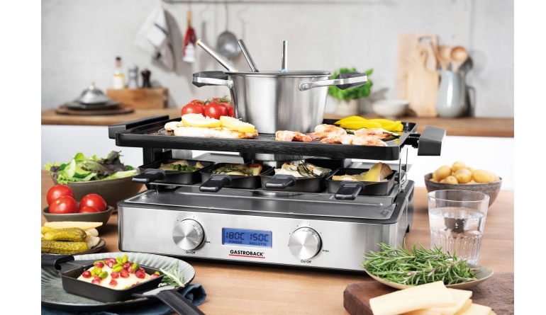 Doppelter Genuss: gastroback Design Raclette- Fondue Advanced Plus, Bild 1 Raclette-Grill gastroback Design Raclette- Fondue Advanced Plus im Test, Bild 1