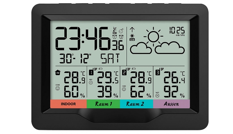 Funk-Wetterstation mit 3 Funksensoren: infactory Funk-Wetterstation FWS-400, Bild 1 Sonstiges Haustechnik infactory Funk-Wetterstation FWS-400 im Test, Bild 1