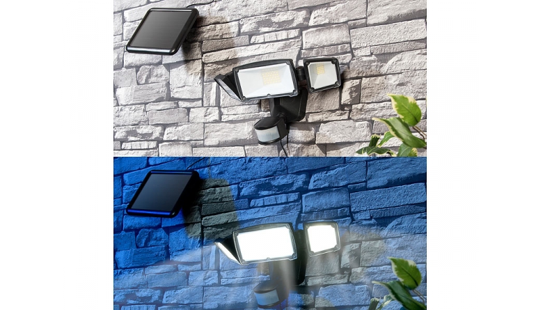 Licht für Außen: Luminea 3-fach-Solar-LED-Fluter, Bild 1 Beleuchtung Luminea 3-fach-Solar-LED-Fluter im Test, Bild 1